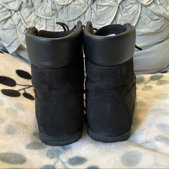 TIMBERLAND Ortholite Lace Up Short Black Boots 6 - Picture 2 of 7